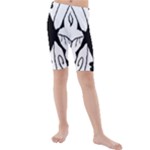 Black Silhouette Artistic Hand Draw Symbol Wb Kids  Mid Length Swim Shorts