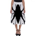 Black Silhouette Artistic Hand Draw Symbol Wb Perfect Length Midi Skirt