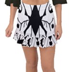 Black Silhouette Artistic Hand Draw Symbol Wb Fishtail Mini Chiffon Skirt