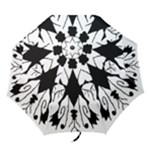 Black Silhouette Artistic Hand Draw Symbol Wb Folding Umbrellas