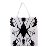 Black Silhouette Artistic Hand Draw Symbol Wb Grocery Tote Bag