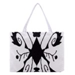 Black Silhouette Artistic Hand Draw Symbol Wb Medium Tote Bag