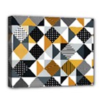 Pattern Tile Squares Triangles Seamless Geometry Deluxe Canvas 20  x 16  (Stretched)