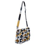 Pattern Tile Squares Triangles Seamless Geometry Shoulder Bag with Back Zipper