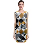 Pattern Tile Squares Triangles Seamless Geometry Classic Sleeveless Midi Dress