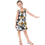 Pattern Tile Squares Triangles Seamless Geometry Kids  Sleeveless Dress
