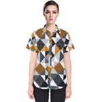 Pattern Tile Squares Triangles Seamless Geometry Women s Short Sleeve Shirt