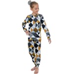 Pattern Tile Squares Triangles Seamless Geometry Kids  Long Sleeve Set 