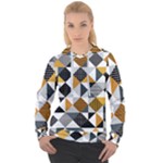 Pattern Tile Squares Triangles Seamless Geometry Women s Overhead Hoodie