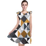 Pattern Tile Squares Triangles Seamless Geometry Tie Up Tunic Dress