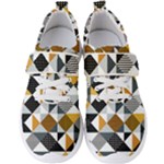 Pattern Tile Squares Triangles Seamless Geometry Men s Velcro Strap Shoes