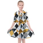 Pattern Tile Squares Triangles Seamless Geometry Kids  All Frills Chiffon Dress