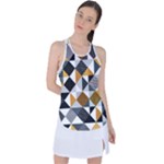 Pattern Tile Squares Triangles Seamless Geometry Racer Back Mesh Tank Top