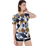 Pattern Tile Squares Triangles Seamless Geometry Perpetual Short Sleeve T-Shirt