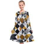 Pattern Tile Squares Triangles Seamless Geometry Kids  Midi Sailor Dress