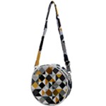 Pattern Tile Squares Triangles Seamless Geometry Crossbody Circle Bag