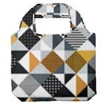 Pattern Tile Squares Triangles Seamless Geometry Premium Foldable Grocery Recycle Bag