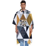 Pattern Tile Squares Triangles Seamless Geometry Men s Hooded Rain Ponchos