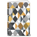 Pattern Tile Squares Triangles Seamless Geometry 8  x 10  Hardcover Notebook