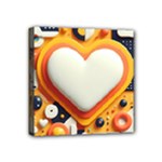 Valentine s Day Design Heart Love Poster Decor Romance Postcard Youth Fun Mini Canvas 4  x 4  (Stretched)