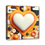 Valentine s Day Design Heart Love Poster Decor Romance Postcard Youth Fun Mini Canvas 6  x 6  (Stretched)