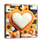 Valentine s Day Design Heart Love Poster Decor Romance Postcard Youth Fun Mini Canvas 8  x 8  (Stretched)