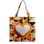 Valentine s Day Design Heart Love Poster Decor Romance Postcard Youth Fun Zipper Grocery Tote Bag