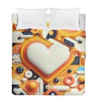 Valentine s Day Design Heart Love Poster Decor Romance Postcard Youth Fun Duvet Cover Double Side (Full/ Double Size)