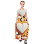 Valentine s Day Design Heart Love Poster Decor Romance Postcard Youth Fun Kids  Short Sleeve Maxi Dress