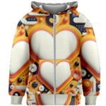 Valentine s Day Design Heart Love Poster Decor Romance Postcard Youth Fun Kids  Zipper Hoodie Without Drawstring