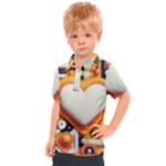 Valentine s Day Design Heart Love Poster Decor Romance Postcard Youth Fun Kids  Polo T-Shirt