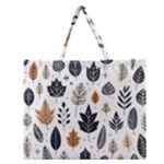 Autumn Leaves Fall Pattern Design Decor Nature Season Beauty Foliage Decoration Background Texture Zipper Large Tote Bag