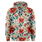 Flowers Flora Floral Background Pattern Nature Seamless Bloom Background Wallpaper Spring Men s Core Hoodie