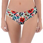 Flowers Flora Floral Background Pattern Nature Seamless Bloom Background Wallpaper Spring Reversible Classic Bikini Bottoms
