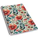 Flowers Flora Floral Background Pattern Nature Seamless Bloom Background Wallpaper Spring 5.5  x 8.5  Notebook