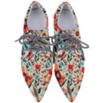 Flowers Flora Floral Background Pattern Nature Seamless Bloom Background Wallpaper Spring Pointed Oxford Shoes