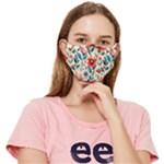 Flowers Flora Floral Background Pattern Nature Seamless Bloom Background Wallpaper Spring Fitted Cloth Face Mask (Adult)