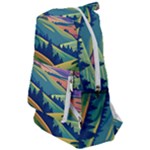Field Valley Nature Meadows Flowers Dawn Landscape Travelers  Backpack
