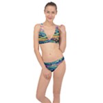 Field Valley Nature Meadows Flowers Dawn Landscape Classic Banded Bikini Set 