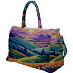 Field Valley Nature Meadows Flowers Dawn Landscape Duffel Travel Bag