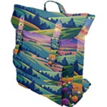 Field Valley Nature Meadows Flowers Dawn Landscape Buckle Up Backpack