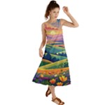 Field Valley Nature Meadows Flowers Dawn Landscape Summer Maxi Dress