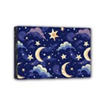Night Moon Seamless Background Stars Sky Clouds Texture Pattern Mini Canvas 6  x 4  (Stretched)