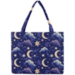 Night Moon Seamless Background Stars Sky Clouds Texture Pattern Mini Tote Bag