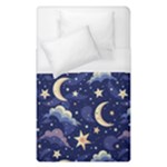 Night Moon Seamless Background Stars Sky Clouds Texture Pattern Duvet Cover (Single Size)