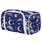 Night Moon Seamless Background Stars Sky Clouds Texture Pattern Toiletries Pouch