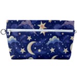 Night Moon Seamless Background Stars Sky Clouds Texture Pattern Handbag Organizer