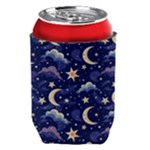 Night Moon Seamless Background Stars Sky Clouds Texture Pattern Can Holder