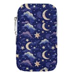 Night Moon Seamless Background Stars Sky Clouds Texture Pattern Waist Pouch (Small)