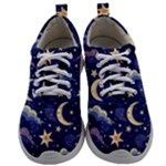 Night Moon Seamless Background Stars Sky Clouds Texture Pattern Mens Athletic Shoes